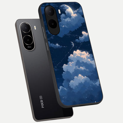 Moon Dream Haze phone case For Poco C85x showing premium glass back cover with detailed artwork