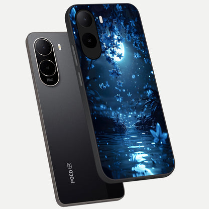  Moonlight Petal Dream phone case For Poco C85x showing premium glass back cover with detailed artwork