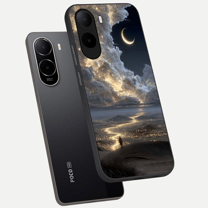  Moonlight Spark Path phone case For Poco C85x showing premium glass back cover with detailed artwork