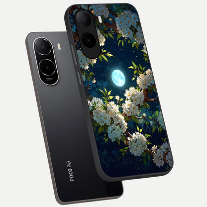  Moonlit Blossom Dream phone case For Poco C85x showing premium glass back cover with detailed artwork