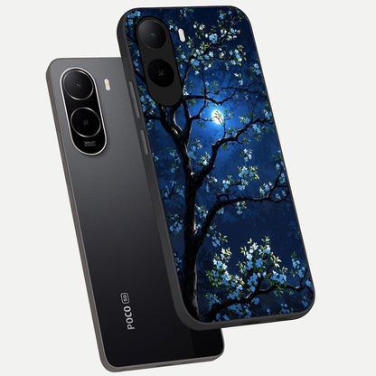  Mystic Floral Night phone case For Poco C85x showing premium glass back cover with detailed artwork