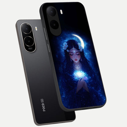  Mystic Moon Queen phone case For Poco C85x showing premium glass back cover with detailed artwork