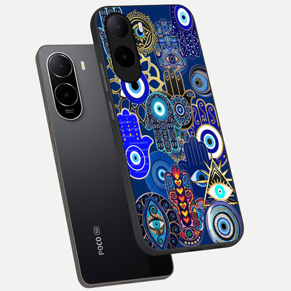  Mystic Palm Guard phone case For Poco C85x showing premium glass back cover with detailed artwork