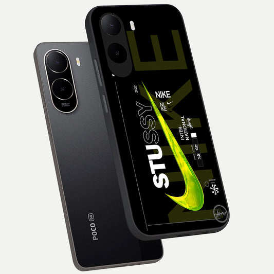  Neon Street Edition phone case For Poco C85x showing premium glass back cover with detailed artwork