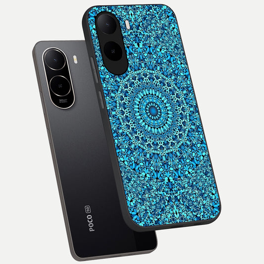  Ocean Bloom Mandala phone case For Poco C85x showing premium glass back cover with detailed artwork