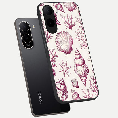  Pink Power Sparks phone case For Poco C85x showing premium glass back cover with detailed artwork