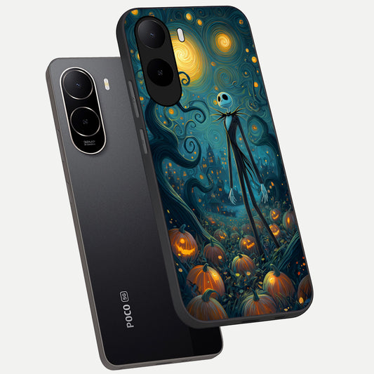  Pumpkin Moonlight Tale phone case For Poco C85x showing premium glass back cover with detailed artwork