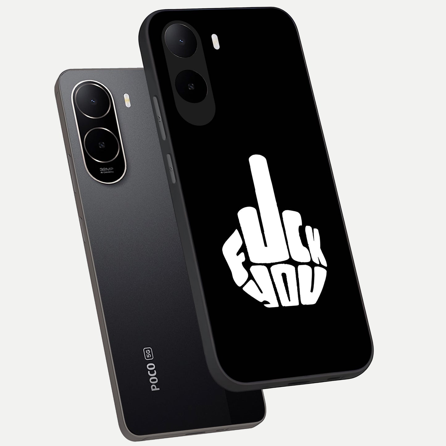  Rebel Mode On phone case For Poco C85x showing premium glass back cover with detailed artwork