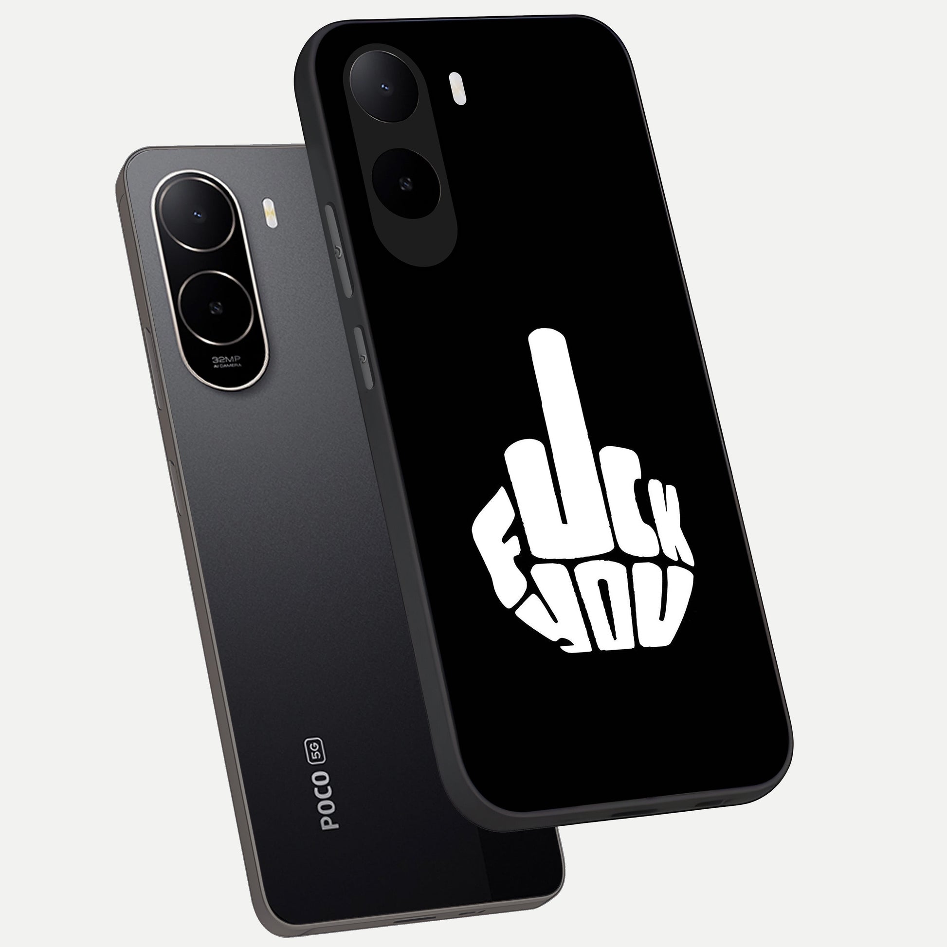  Rebel Mode On phone case For Poco C85x showing premium glass back cover with detailed artwork