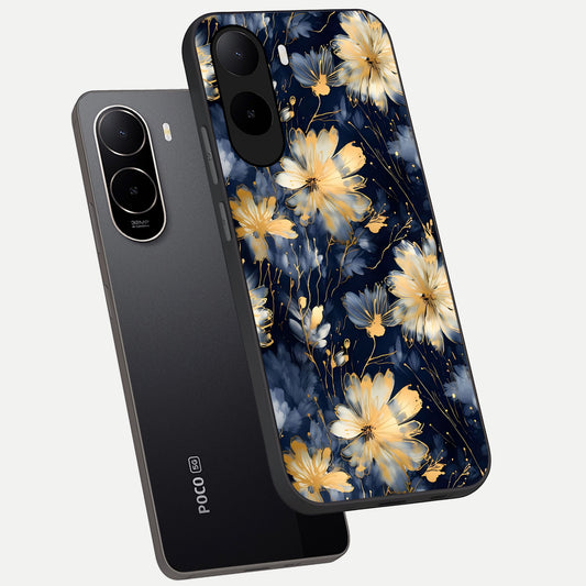  Royal Petal Dream phone case For Poco C85x showing premium glass back cover with detailed artwork
