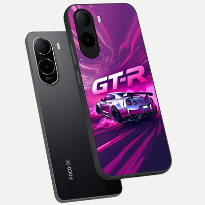  Speed Drift Legend phone case For Poco C85x showing premium glass back cover with detailed artwork