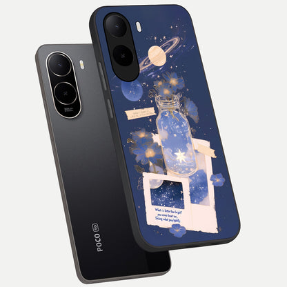  Starlit Cosmic Jar phone case For Poco C85x showing premium glass back cover with detailed artwork