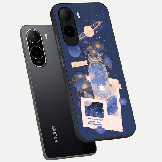 Starlit Cosmic Jar phone case For Poco C85x showing premium glass back cover with detailed artwork