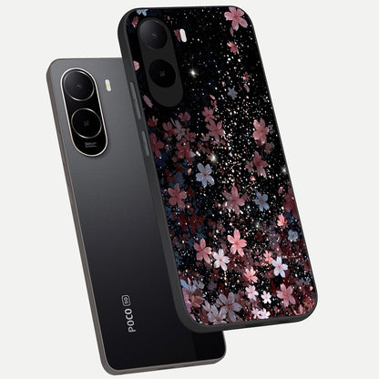  Starlit Flower Dreams phone case For Poco C85x showing premium glass back cover with detailed artwork