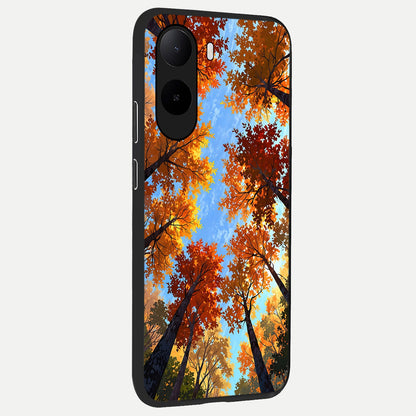  Autumn Sky Rise back cover For Poco C85x slim fit glass case with vibrant aesthetic design