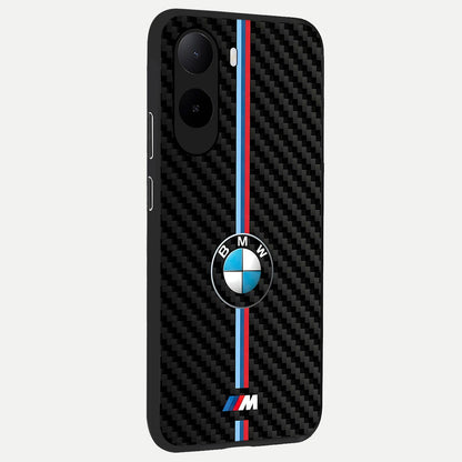  BMW Pattern back cover For Poco C85x slim fit glass case with vibrant aesthetic design