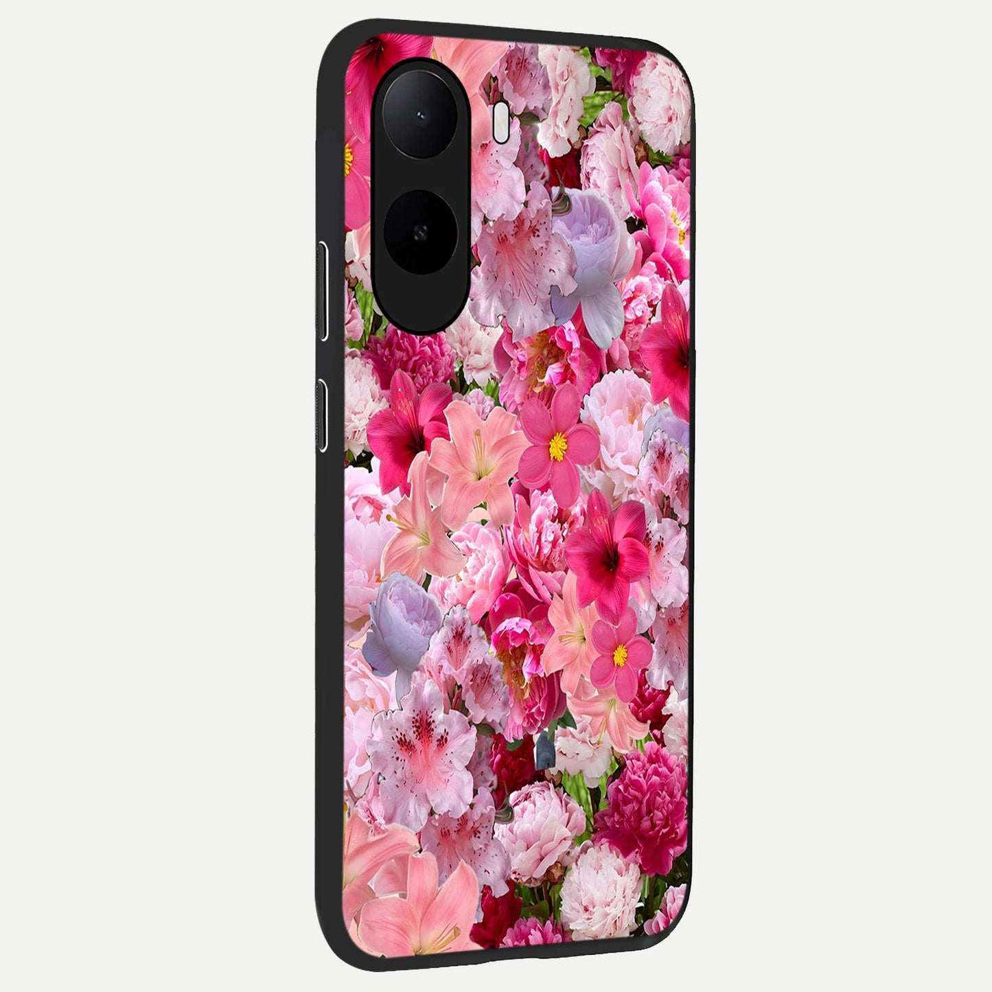  Bloom Crush Fantasy back cover For Poco C85x slim fit glass case with vibrant aesthetic design
