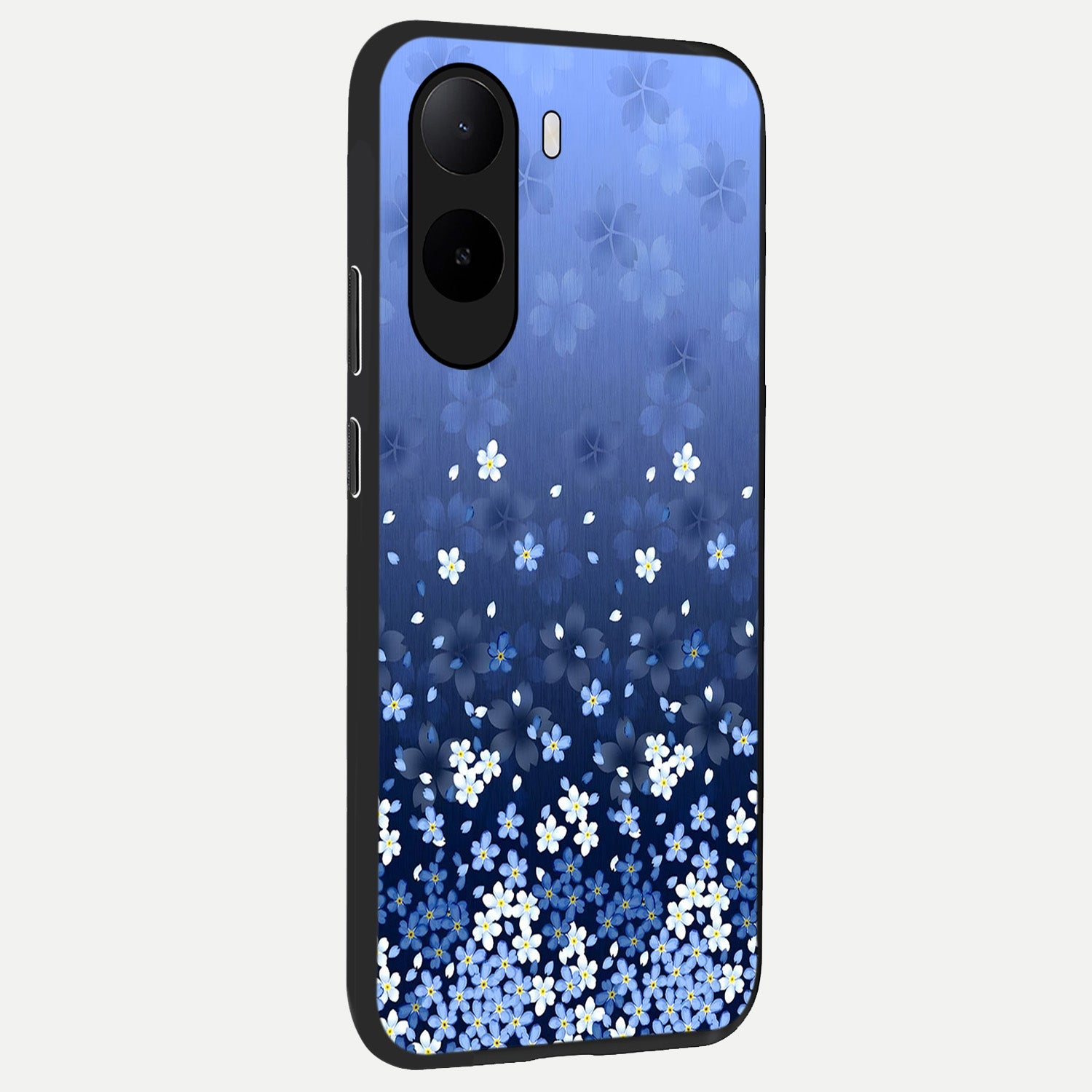  Blue Starry back cover For Poco C85x slim fit glass case with vibrant aesthetic design