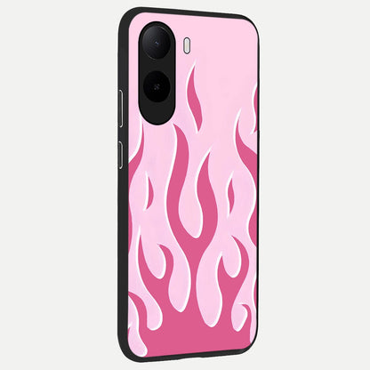  Blush Flame Energy back cover For Poco C85x slim fit glass case with vibrant aesthetic design