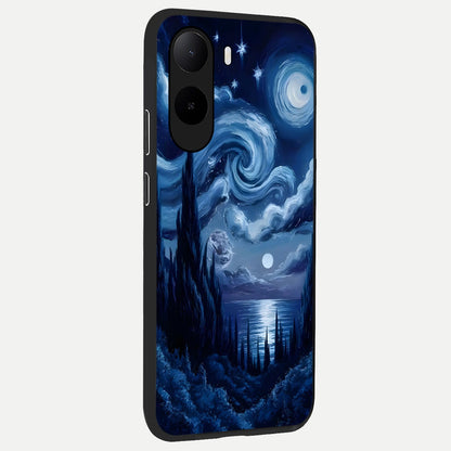  Celestial Dream Van Gogh back cover For Poco C85x slim fit glass case with vibrant aesthetic design