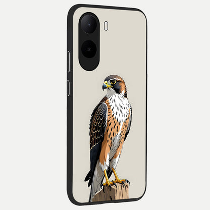  Clever Eagle back cover For Poco C85x slim fit glass case with vibrant aesthetic design