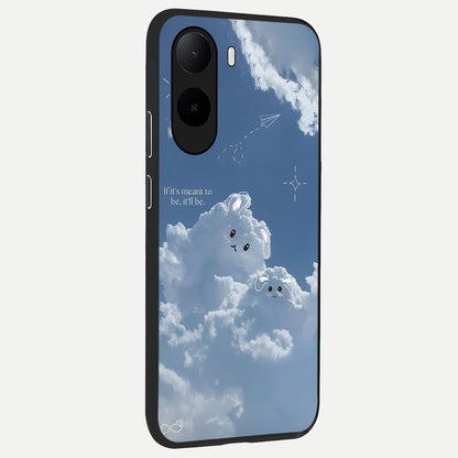 Cloud Bunny Dreams back cover For Poco C85x slim fit glass case with vibrant aesthetic design