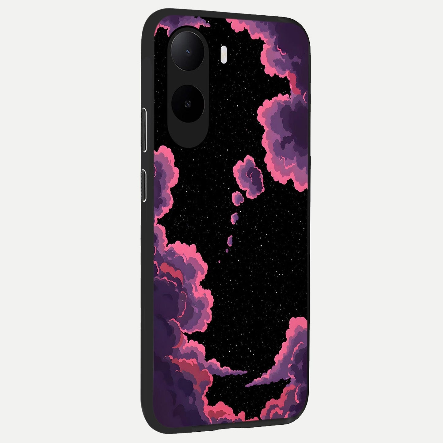  Cosmic Cloud Journey back cover For Poco C85x slim fit glass case with vibrant aesthetic design