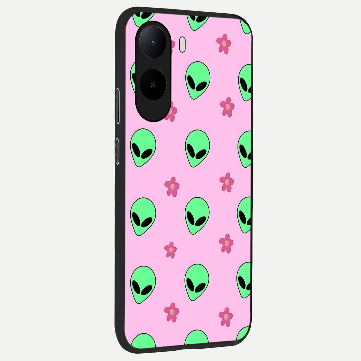  Cosmic Cute Crush back cover For Poco C85x slim fit glass case with vibrant aesthetic design