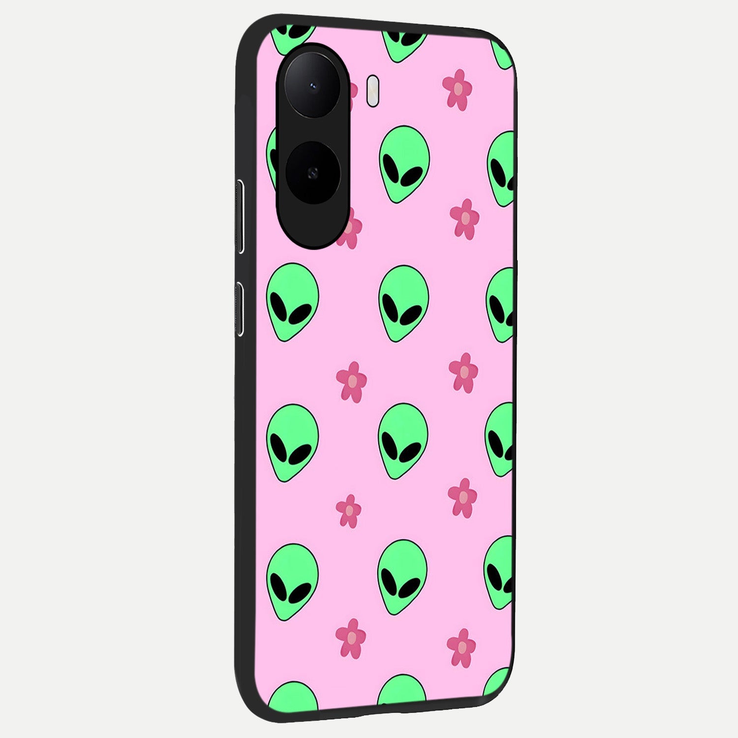  Cosmic Cute Crush back cover For Poco C85x slim fit glass case with vibrant aesthetic design