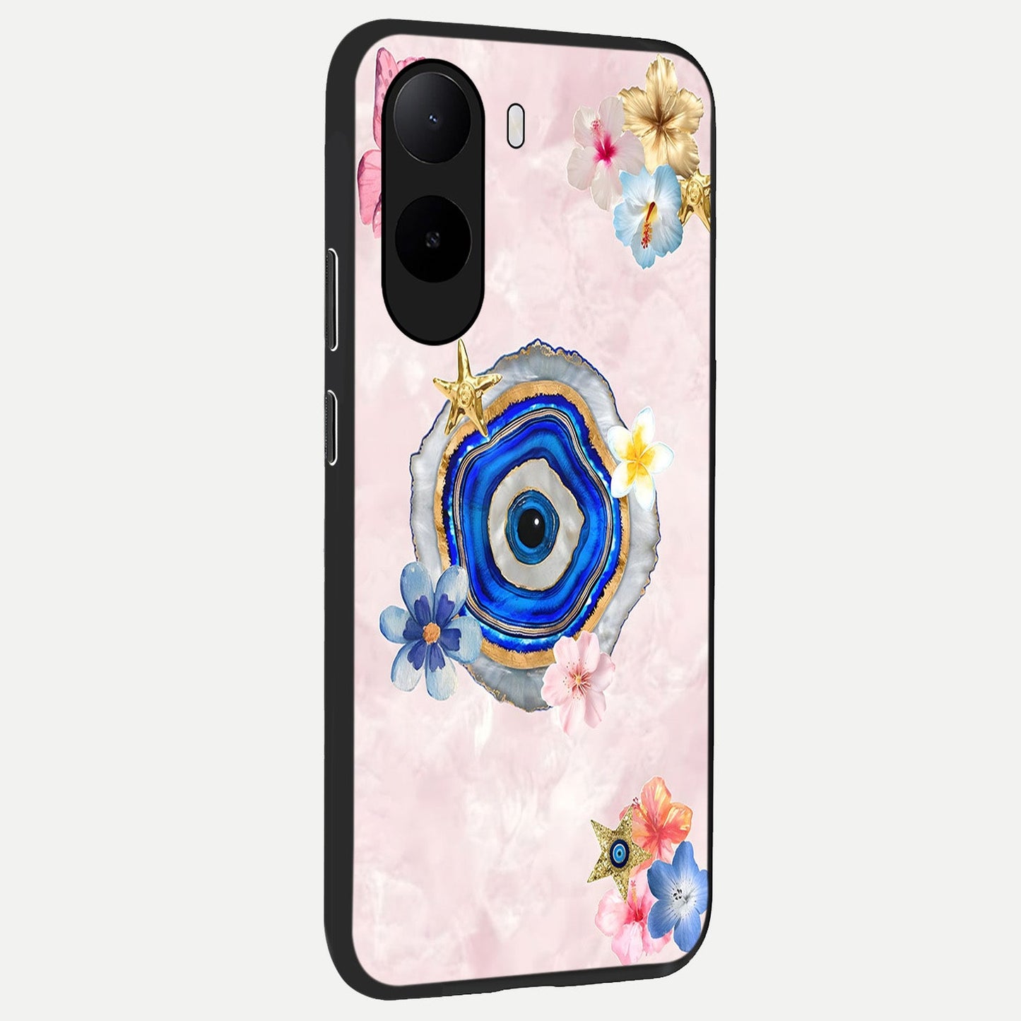  Divine Aura Bloom back cover For Poco C85x slim fit glass case with vibrant aesthetic design