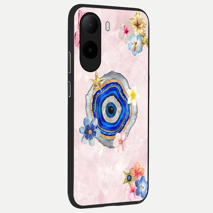 Divine Aura Bloom back cover For Poco C85x slim fit glass case with vibrant aesthetic design