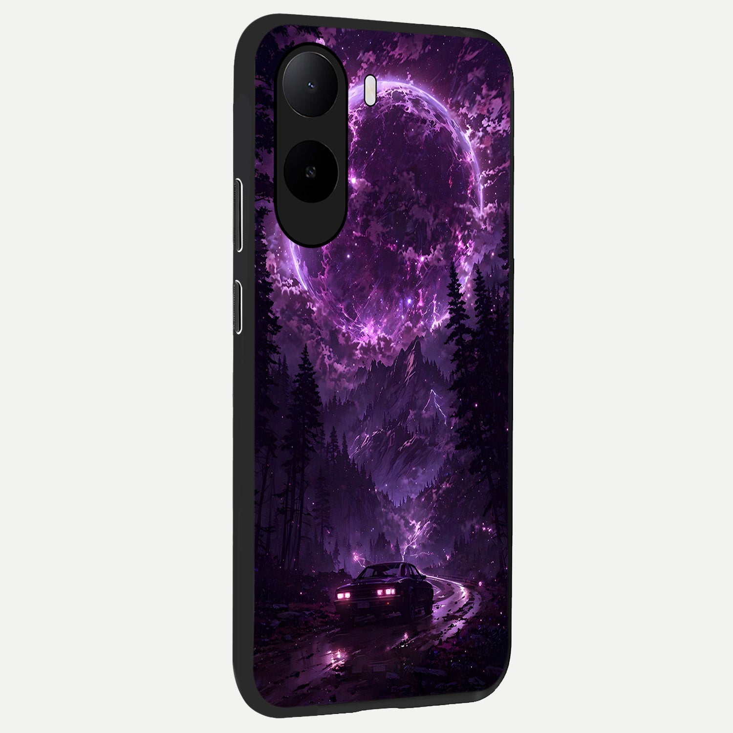  Eternal Cosmic Drive back cover For Poco C85x slim fit glass case with vibrant aesthetic design