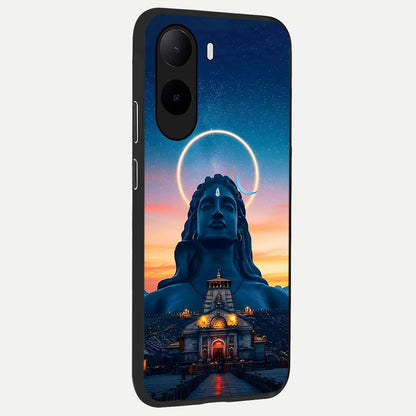  Eternal Shiva Aura back cover For Poco C85x slim fit glass case with vibrant aesthetic design
