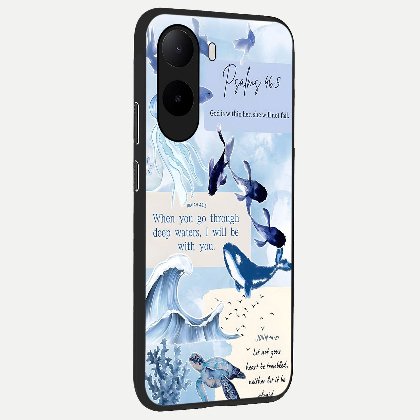  Faithful Ocean Promise back cover For Poco C85x slim fit glass case with vibrant aesthetic design