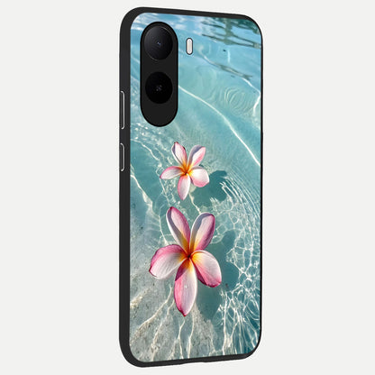  Floating Bloom Bliss back cover For Poco C85x slim fit glass case with vibrant aesthetic design