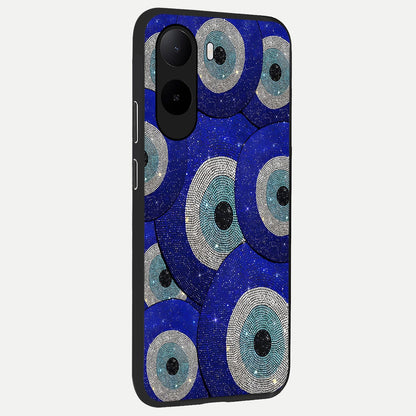  Galaxy Eye Flow back cover For Poco C85x slim fit glass case with vibrant aesthetic design