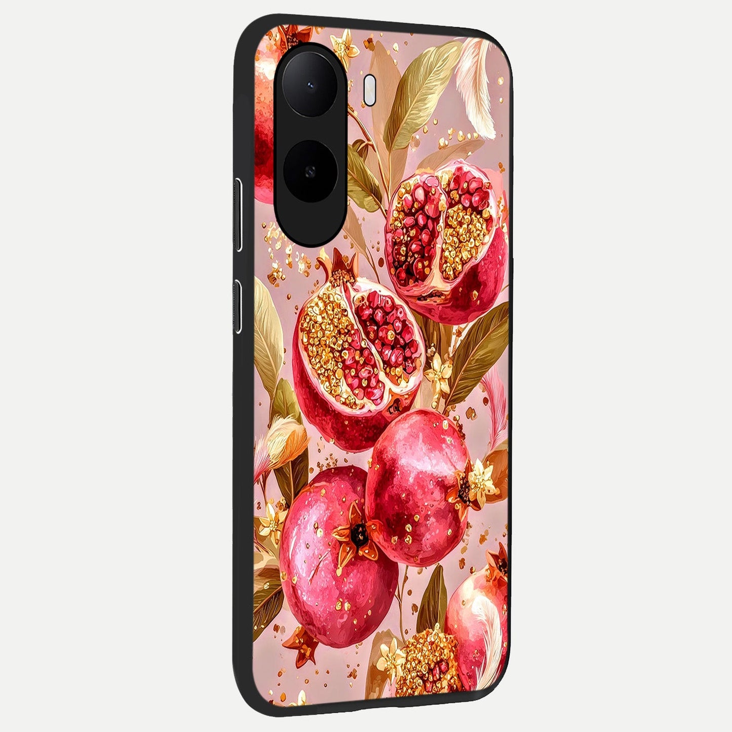  Golden Bloom Glow back cover For Poco C85x slim fit glass case with vibrant aesthetic design