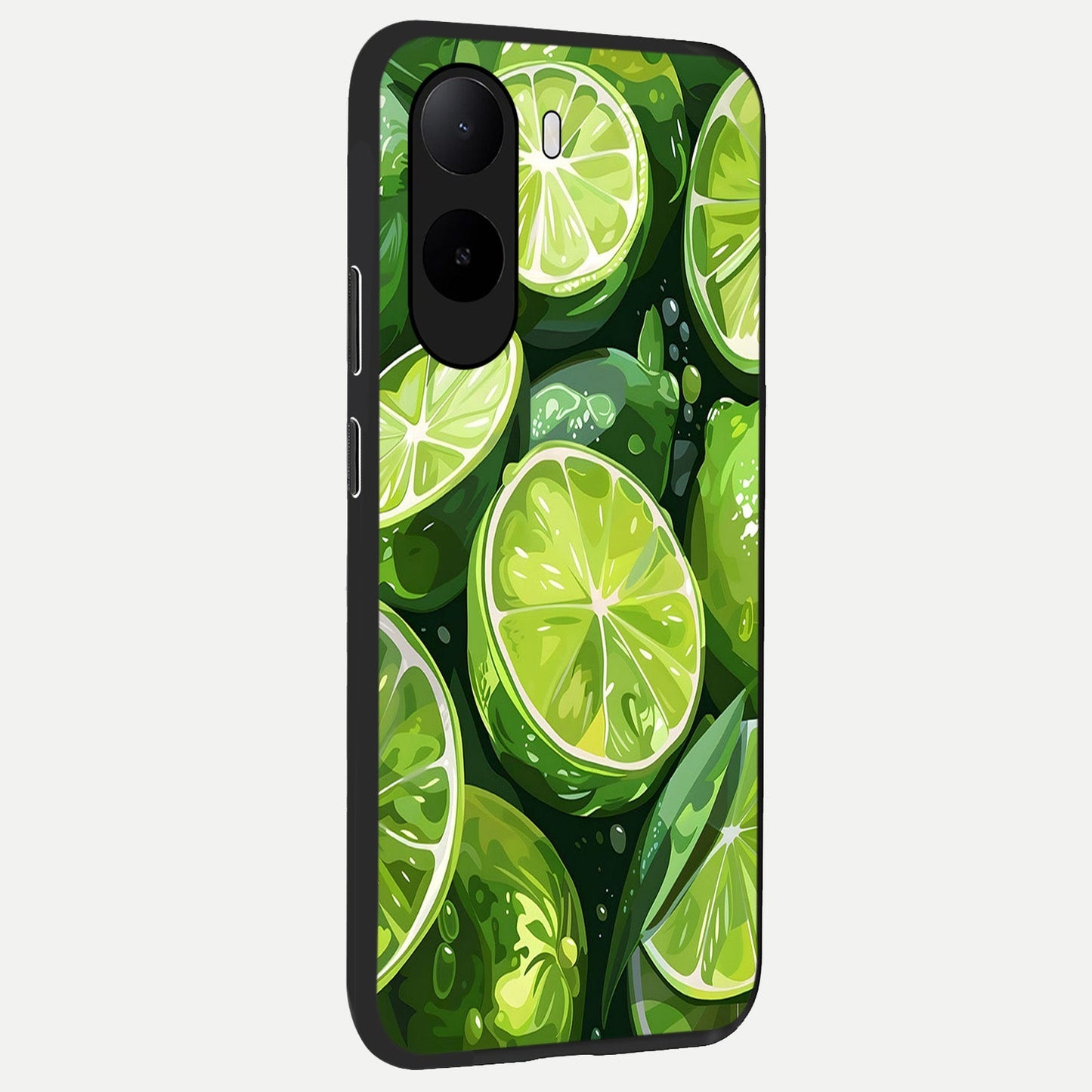  Green Kawasaki back cover For Poco C85x slim fit glass case with vibrant aesthetic design