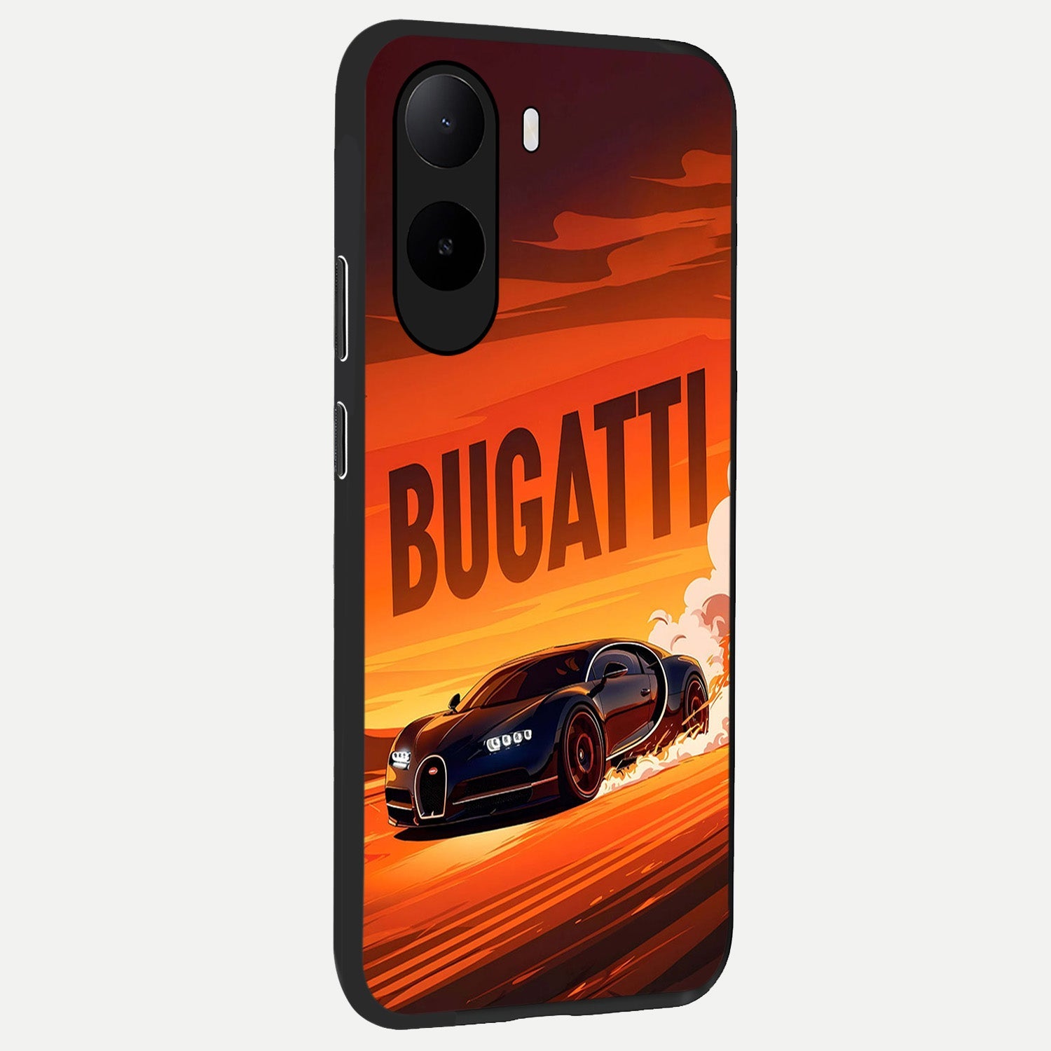  Inferno Bugatti Storm back cover For Poco C85x slim fit glass case with vibrant aesthetic design