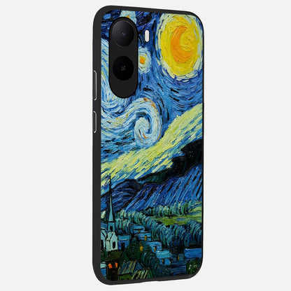  Inspired Van Gogh Art back cover For Poco C85x slim fit glass case with vibrant aesthetic design