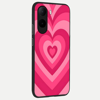  Layered Love Hearts back cover For Poco C85x slim fit glass case with vibrant aesthetic design