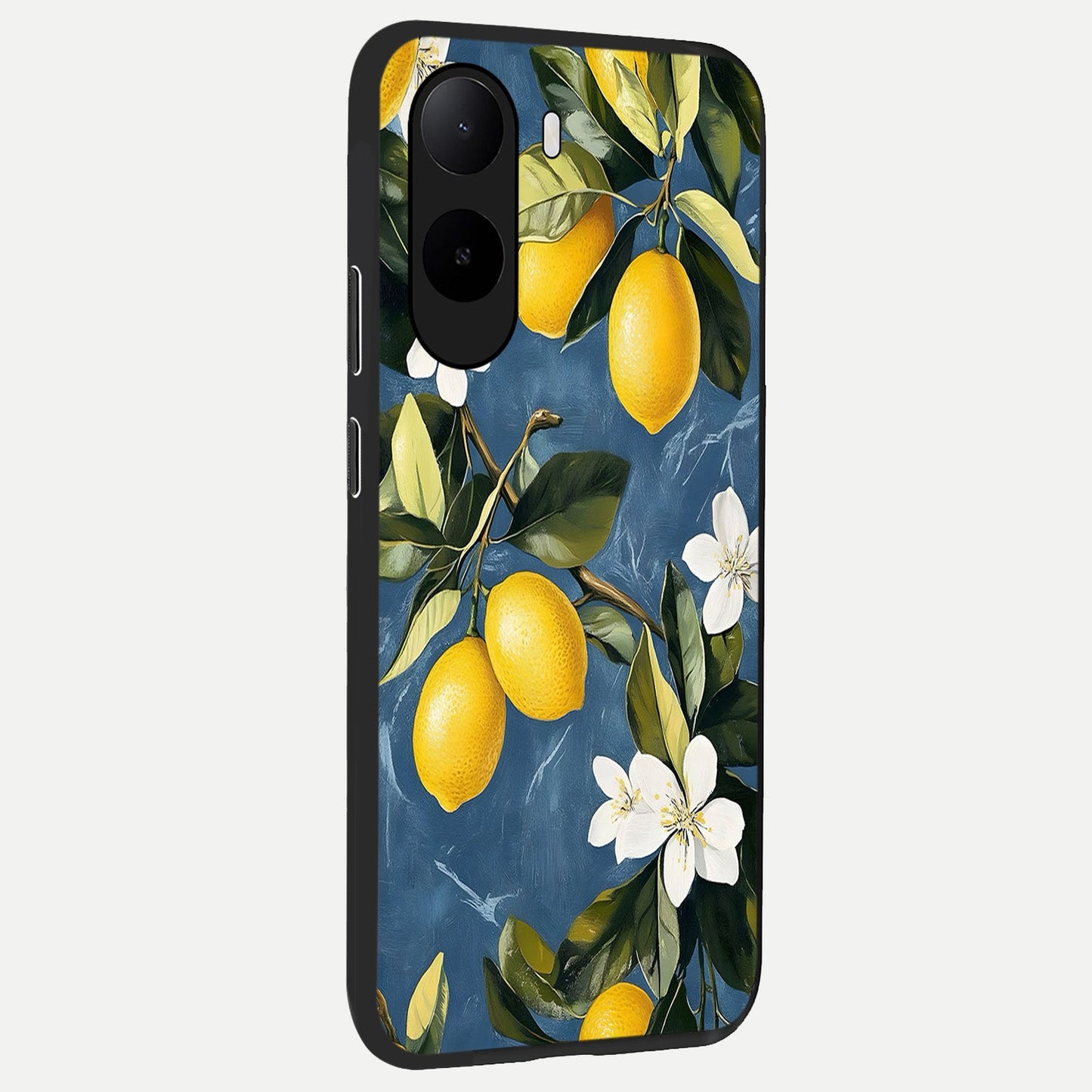 Lemon Dream Garden back cover For Poco C85x slim fit glass case with vibrant aesthetic design
