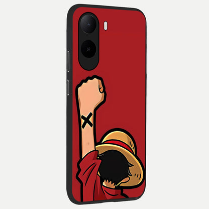  Luffy X Spirit back cover For Poco C85x slim fit glass case with vibrant aesthetic design