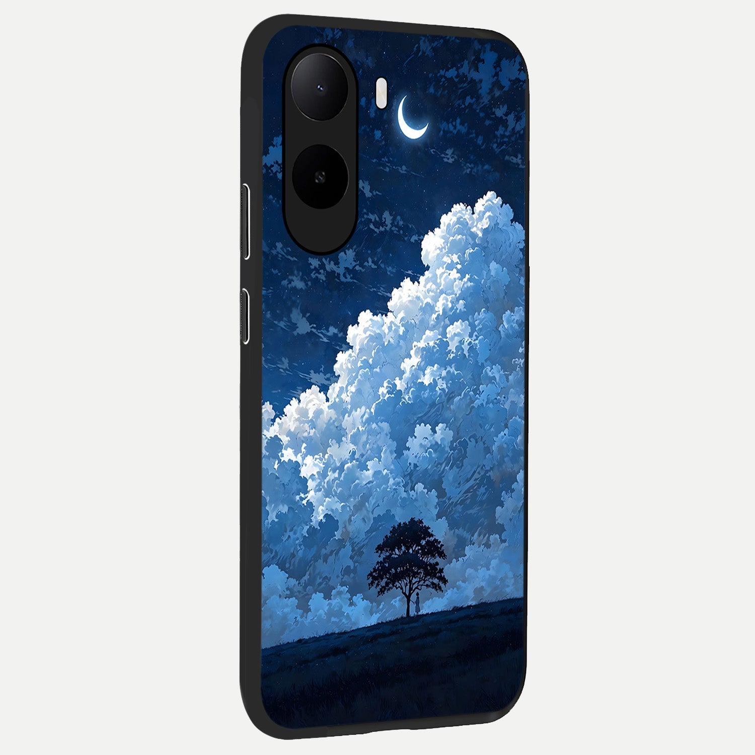  Midnight Sky Serenity back cover For Poco C85x slim fit glass case with vibrant aesthetic design