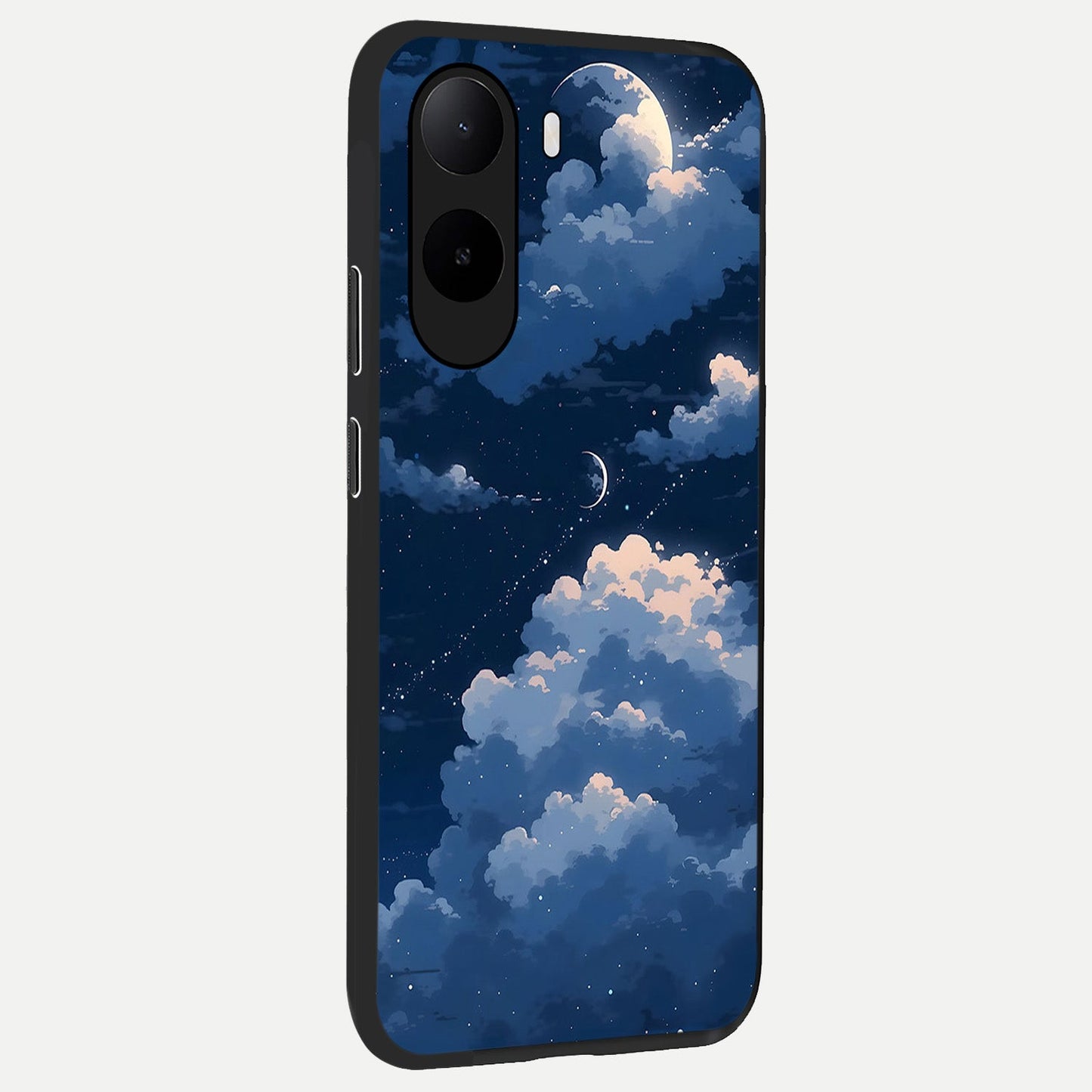  Moon Dream Haze back cover For Poco C85x slim fit glass case with vibrant aesthetic design