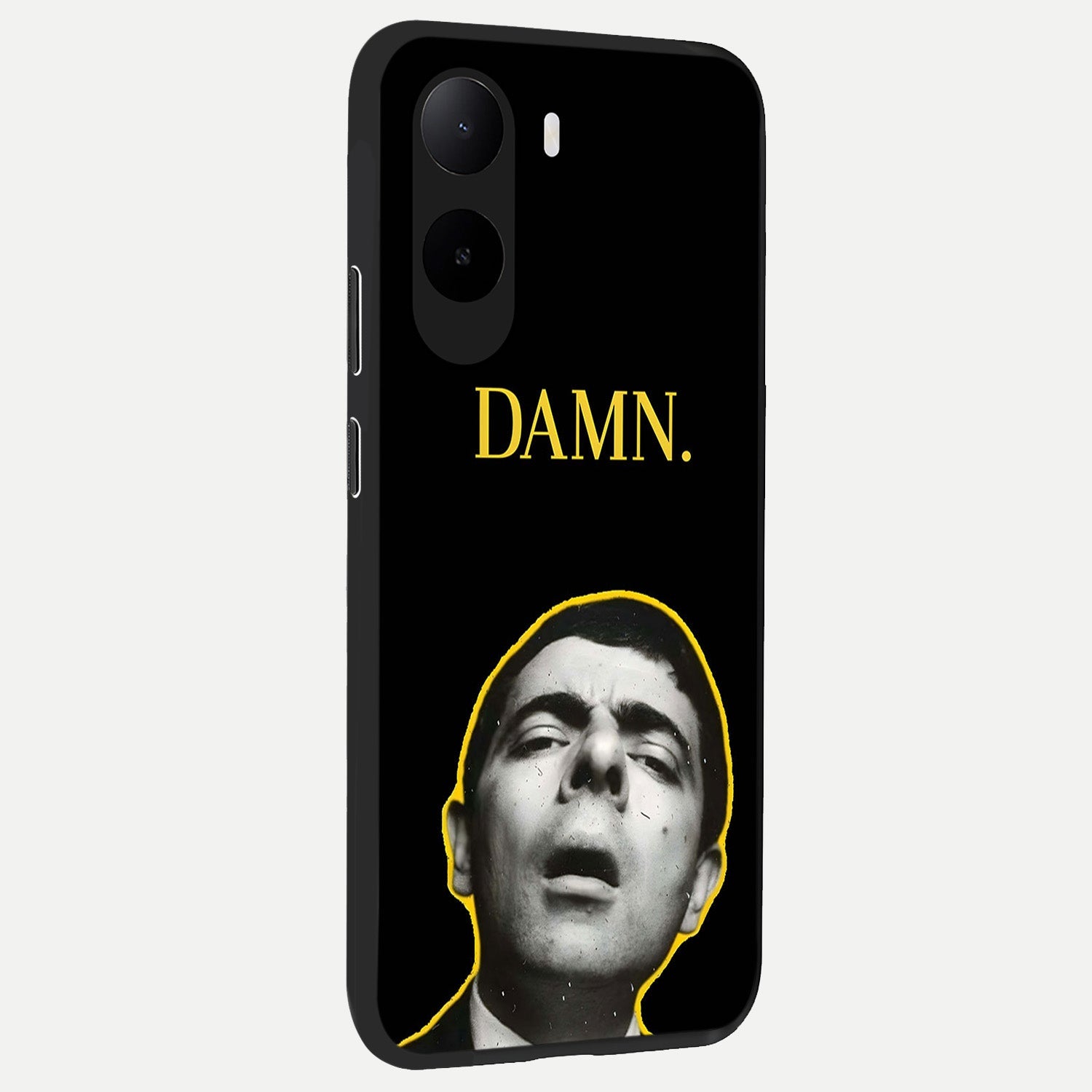  Mr Bean Damn back cover For Poco C85x slim fit glass case with vibrant aesthetic design