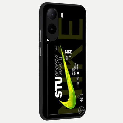  Neon Street Edition back cover For Poco C85x slim fit glass case with vibrant aesthetic design