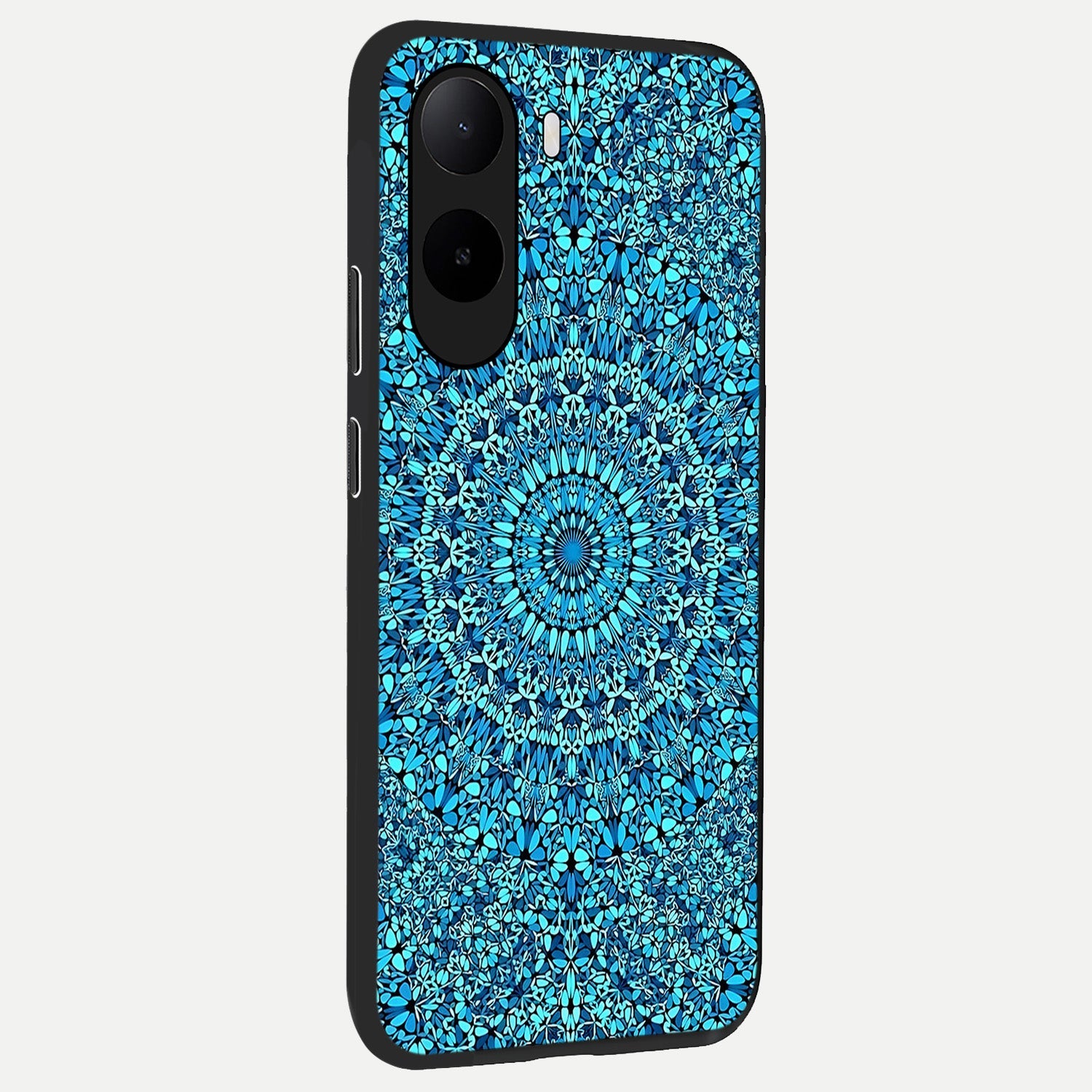  Ocean Bloom Mandala back cover For Poco C85x slim fit glass case with vibrant aesthetic design