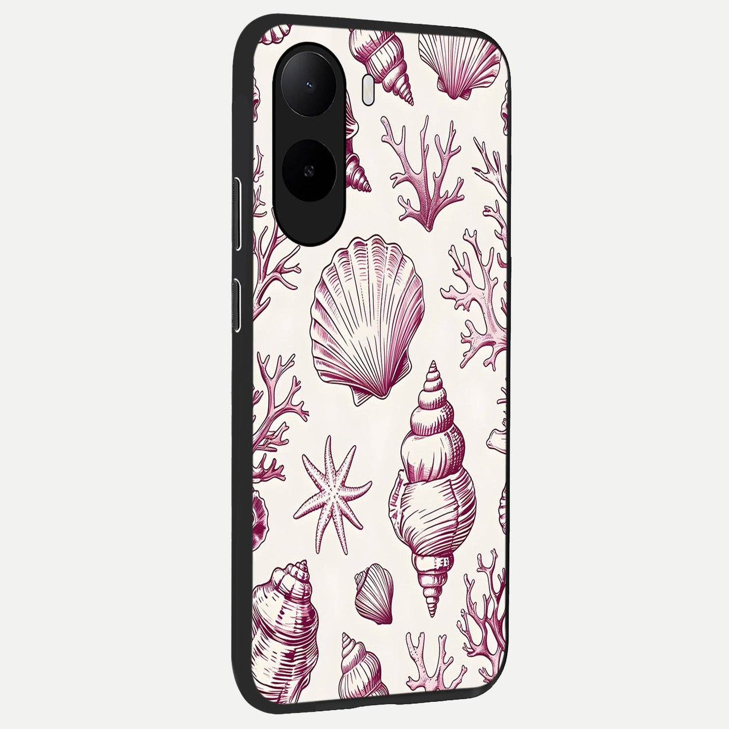  Pink Power Sparks back cover For Poco C85x slim fit glass case with vibrant aesthetic design