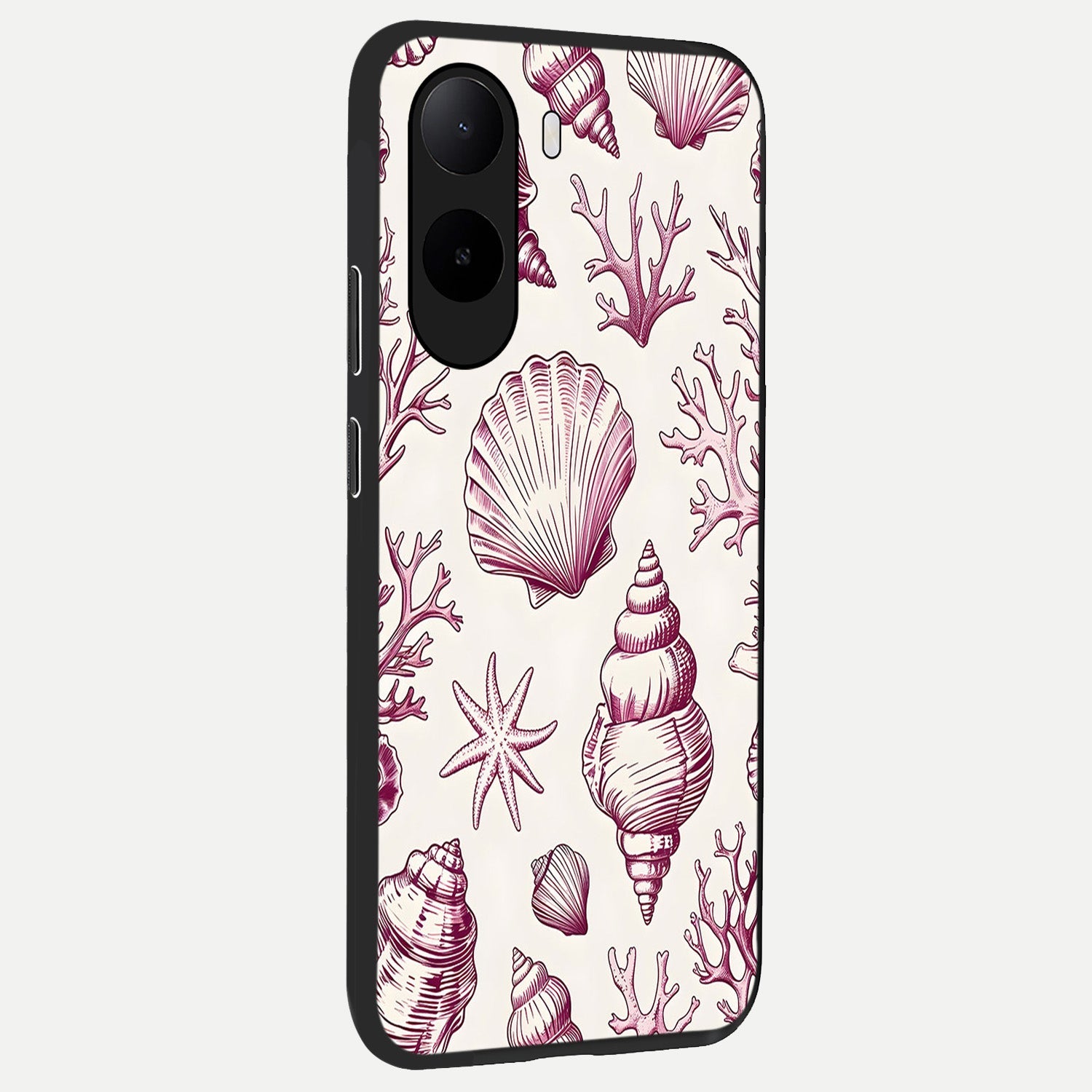  Pink Power Sparks back cover For Poco C85x slim fit glass case with vibrant aesthetic design